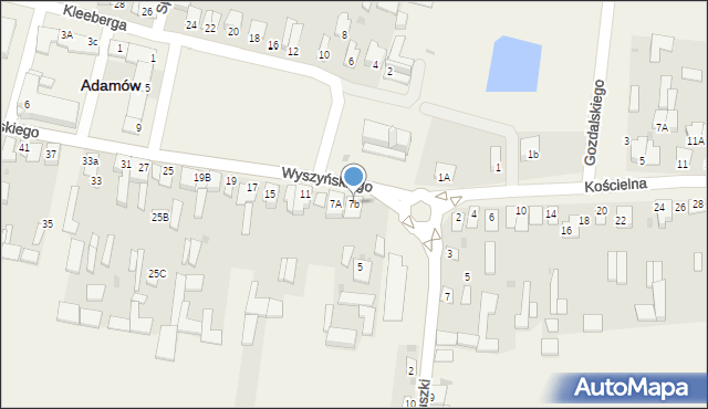 Adamów, Wyszyńskiego Stefana, ks. kard., 7b, mapa Adamów