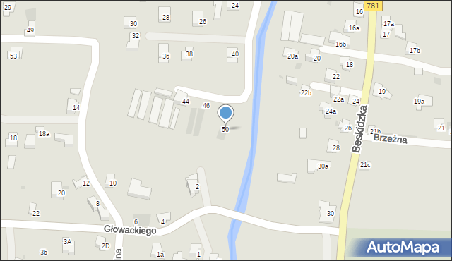 Andrychów, Wyszyńskiego Stefana, ks. prym. kard., 50, mapa Andrychów