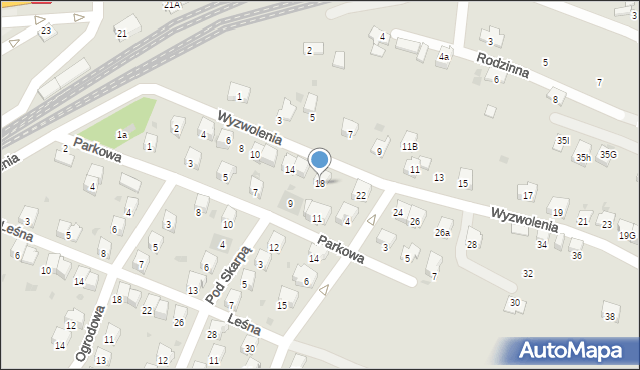 Andrychów, Wyzwolenia, 18, mapa Andrychów