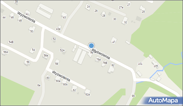 Andrychów, Wyzwolenia, 76, mapa Andrychów