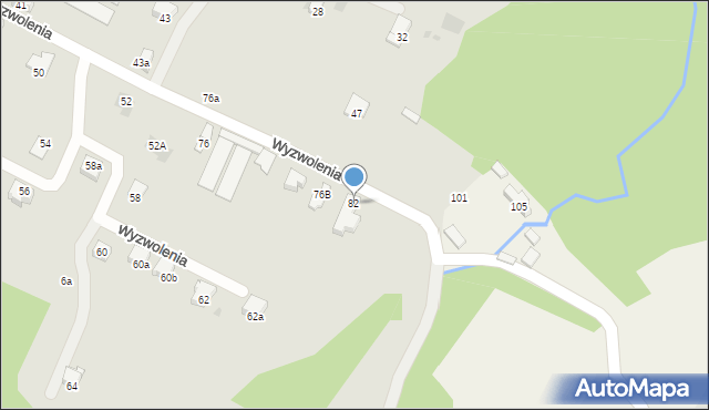 Andrychów, Wyzwolenia, 82, mapa Andrychów