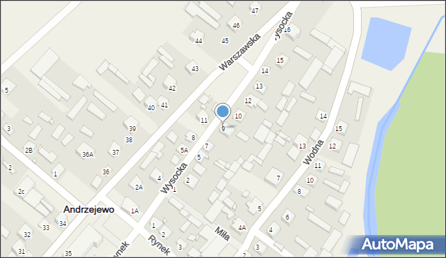 Andrzejewo, Wysocka, 9, mapa Andrzejewo