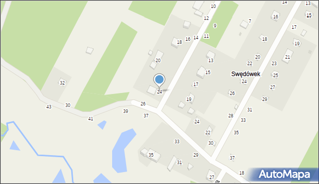 Anielin Swędowski, Wypoczynkowa, 24, mapa Anielin Swędowski