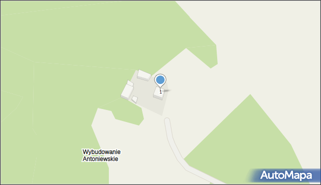 Antoniewo, Wybudowanie Antoniewskie, 1, mapa Antoniewo