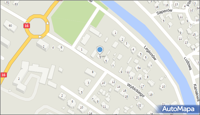 Augustów, Wybickiego Józefa, gen., 3, mapa Augustów