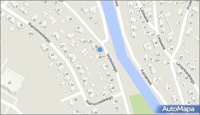 Augustów, Wybickiego Józefa, gen., 40, mapa Augustów