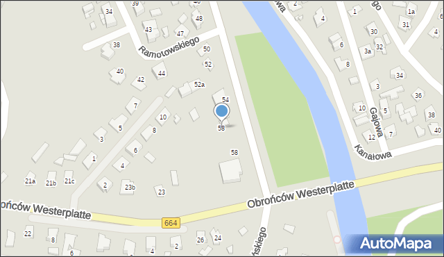 Augustów, Wybickiego Józefa, gen., 58, mapa Augustów
