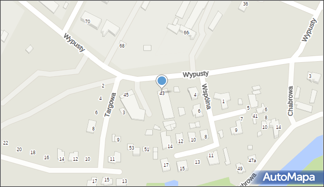 Augustów, Wypusty, 43, mapa Augustów