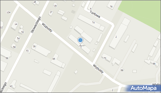 Augustów, Wypusty, 72, mapa Augustów