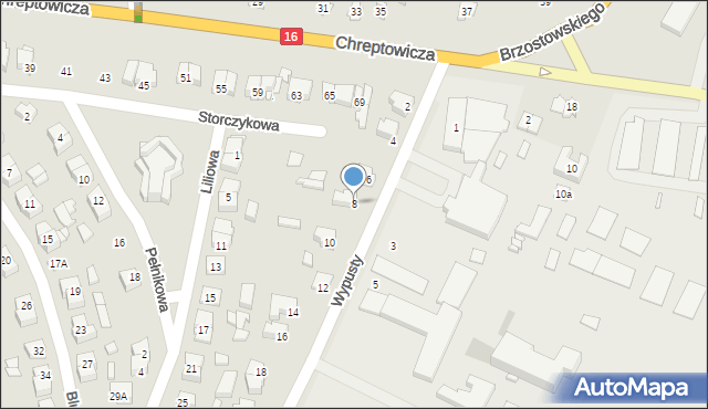 Augustów, Wypusty, 8, mapa Augustów