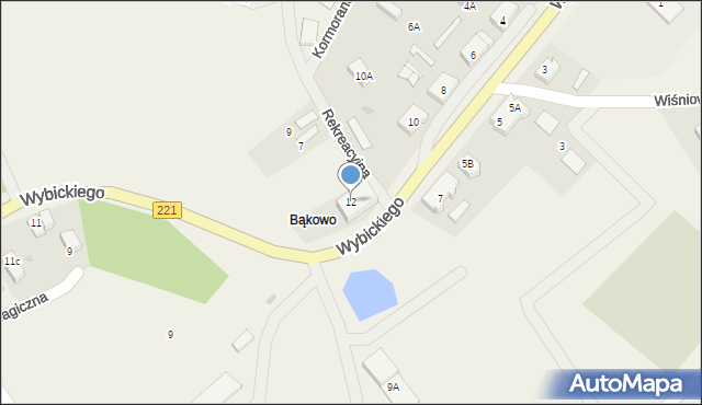 Bąkowo, Wybickiego Józefa, gen., 12, mapa Bąkowo