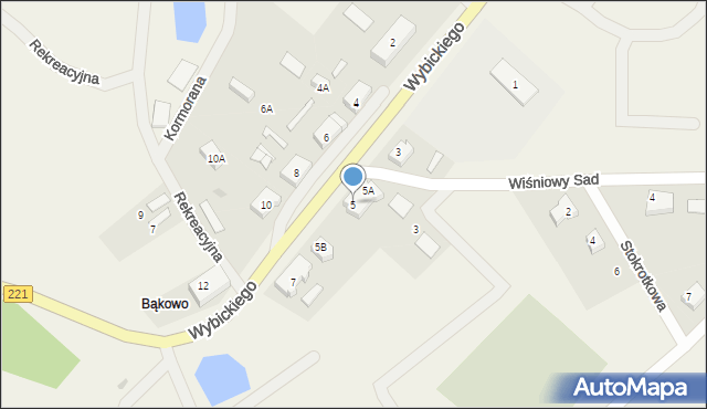 Bąkowo, Wybickiego Józefa, gen., 5, mapa Bąkowo