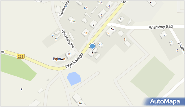 Bąkowo, Wybickiego Józefa, gen., 7, mapa Bąkowo