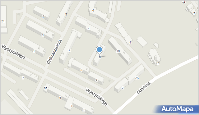 Bartoszyce, Wyszyńskiego Stefana, ks. kard., 8, mapa Bartoszyce