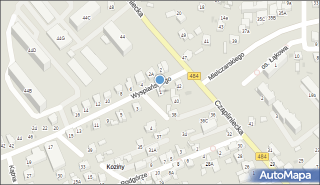 Bełchatów, Wyspiańskiego Stanisława, 1, mapa Bełchatów