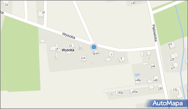 Bełk, Wysoka, 9, mapa Bełk