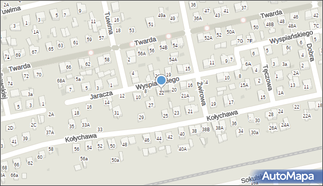 Biała Podlaska, Wyspiańskiego Stanisława, 22, mapa Białej Podlaskiej