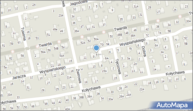 Biała Podlaska, Wyspiańskiego Stanisława, 7, mapa Białej Podlaskiej