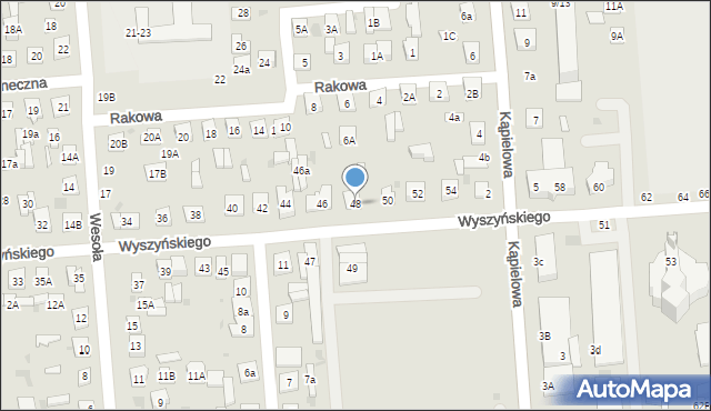 Biała Podlaska, Wyszyńskiego Stefana, ks. kard., 48, mapa Białej Podlaskiej