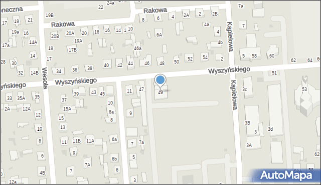 Biała Podlaska, Wyszyńskiego Stefana, ks. kard., 49, mapa Białej Podlaskiej