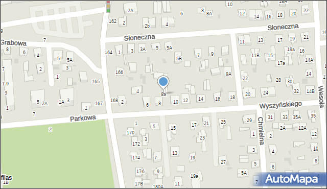 Biała Podlaska, Wyszyńskiego Stefana, ks. kard., 8a, mapa Białej Podlaskiej