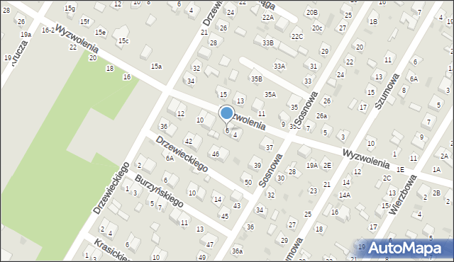 Biała Podlaska, Wyzwolenia, 6, mapa Białej Podlaskiej