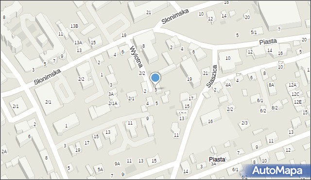 Białystok, Wylotna, 3, mapa Białegostoku