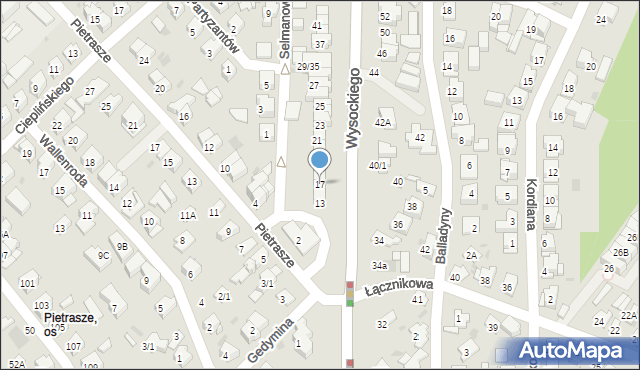 Białystok, Wysockiego Władysława, 17, mapa Białegostoku