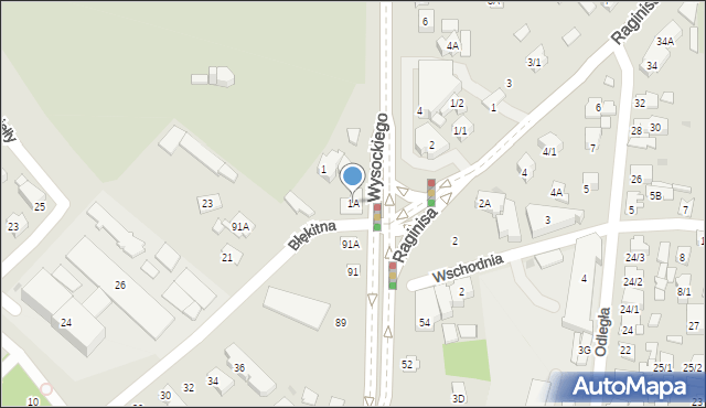 Białystok, Wysockiego Władysława, 1A, mapa Białegostoku