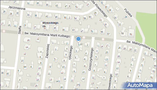 Białystok, Wybickiego Józefa, gen., 1, mapa Białegostoku