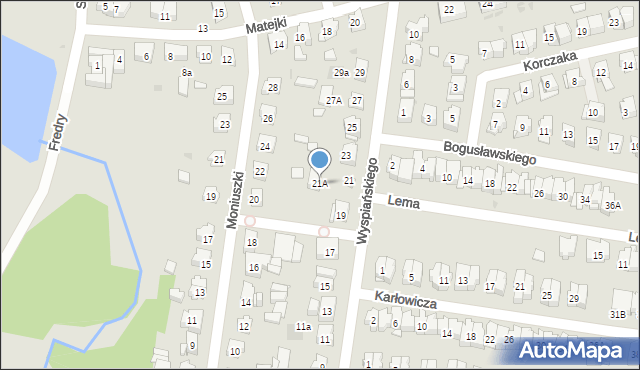 Białystok, Wyspiańskiego Stanisława, 21A, mapa Białegostoku