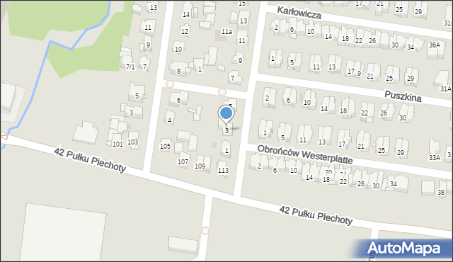 Białystok, Wyspiańskiego Stanisława, 3, mapa Białegostoku