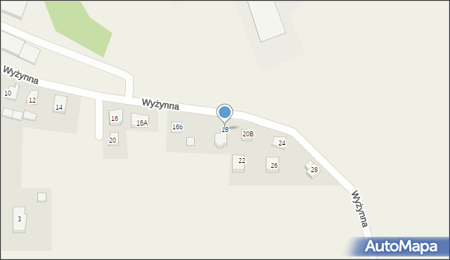 Bielkówko, Wyżynna, 18, mapa Bielkówko