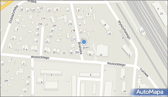 Bielsk Podlaski, Wysockiego Władysława, 37, mapa Bielsk Podlaski