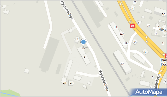 Bielsk Podlaski, Wyszyńskiego Stefana, ks. kard., 2a, mapa Bielsk Podlaski