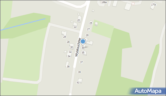 Bielsko-Biała, Wysłouchów Marii i Bolesława, 33, mapa Bielsko-Białej