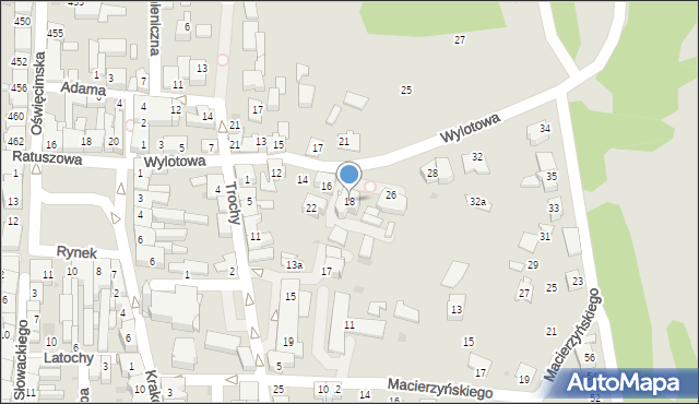 Bieruń, Wylotowa, 18, mapa Bieruń