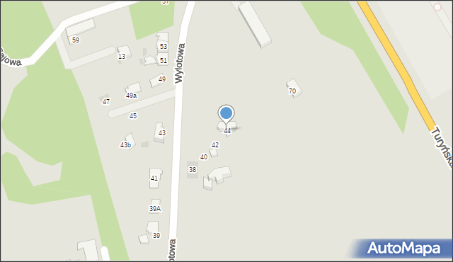Bieruń, Wylotowa, 44, mapa Bieruń