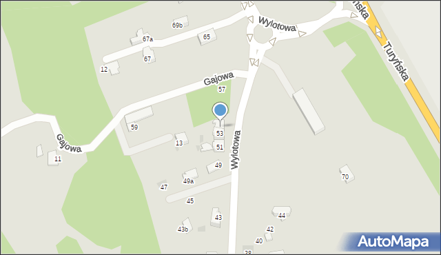 Bieruń, Wylotowa, 55, mapa Bieruń