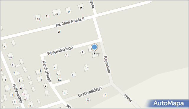 Bodzanów, Wyspiańskiego Stanisława, 7, mapa Bodzanów