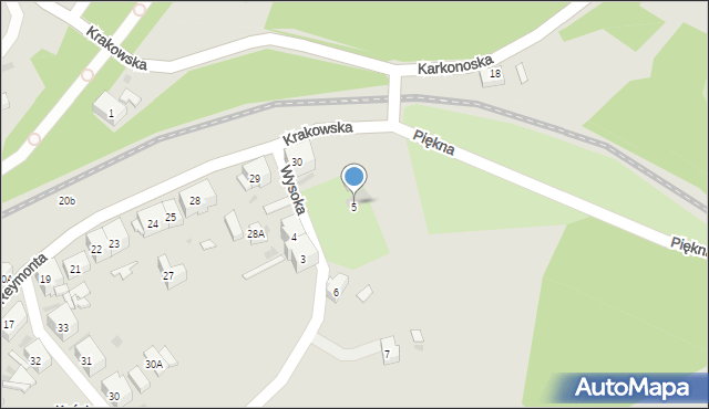 Boguszów-Gorce, Wysoka, 5, mapa Boguszów-Gorce