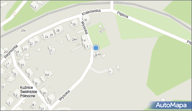 Boguszów-Gorce, Wysoka, 6, mapa Boguszów-Gorce