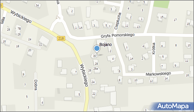 Bojano, Wybickiego Józefa, gen., 30a, mapa Bojano