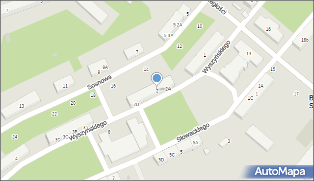 Borne Sulinowo, Wyszyńskiego Stefana, ks. kard., 2, mapa Borne Sulinowo