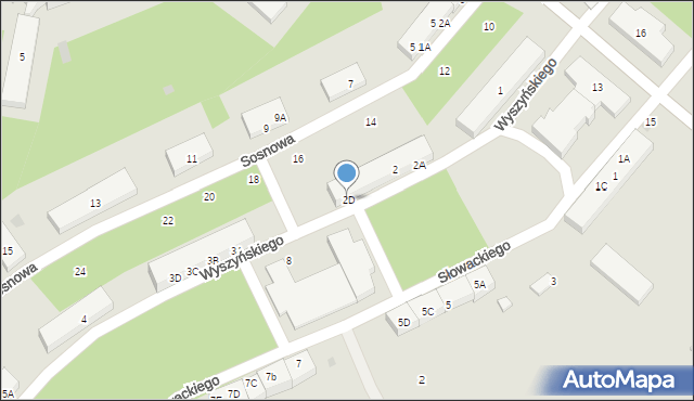 Borne Sulinowo, Wyszyńskiego Stefana, ks. kard., 2D, mapa Borne Sulinowo