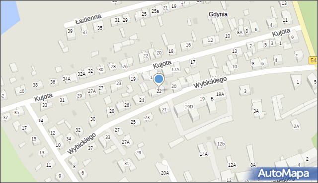 Brodnica, Wybickiego Józefa, gen., 22, mapa Brodnica