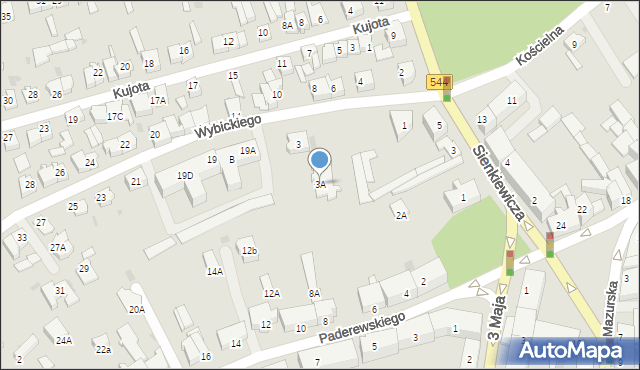 Brodnica, Wybickiego Józefa, gen., 3A, mapa Brodnica