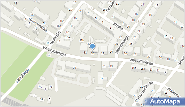 Brzeg, Wyszyńskiego Stefana, ks. kard., 30, mapa Brzeg