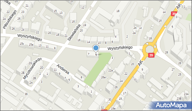 Brzeg, Wyszyńskiego Stefana, ks. kard., 5, mapa Brzeg