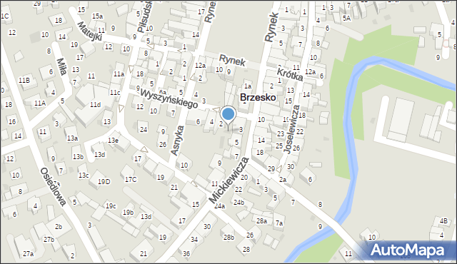 Brzesko, Wyszyńskiego Stefana, ks. kard., 2A, mapa Brzesko